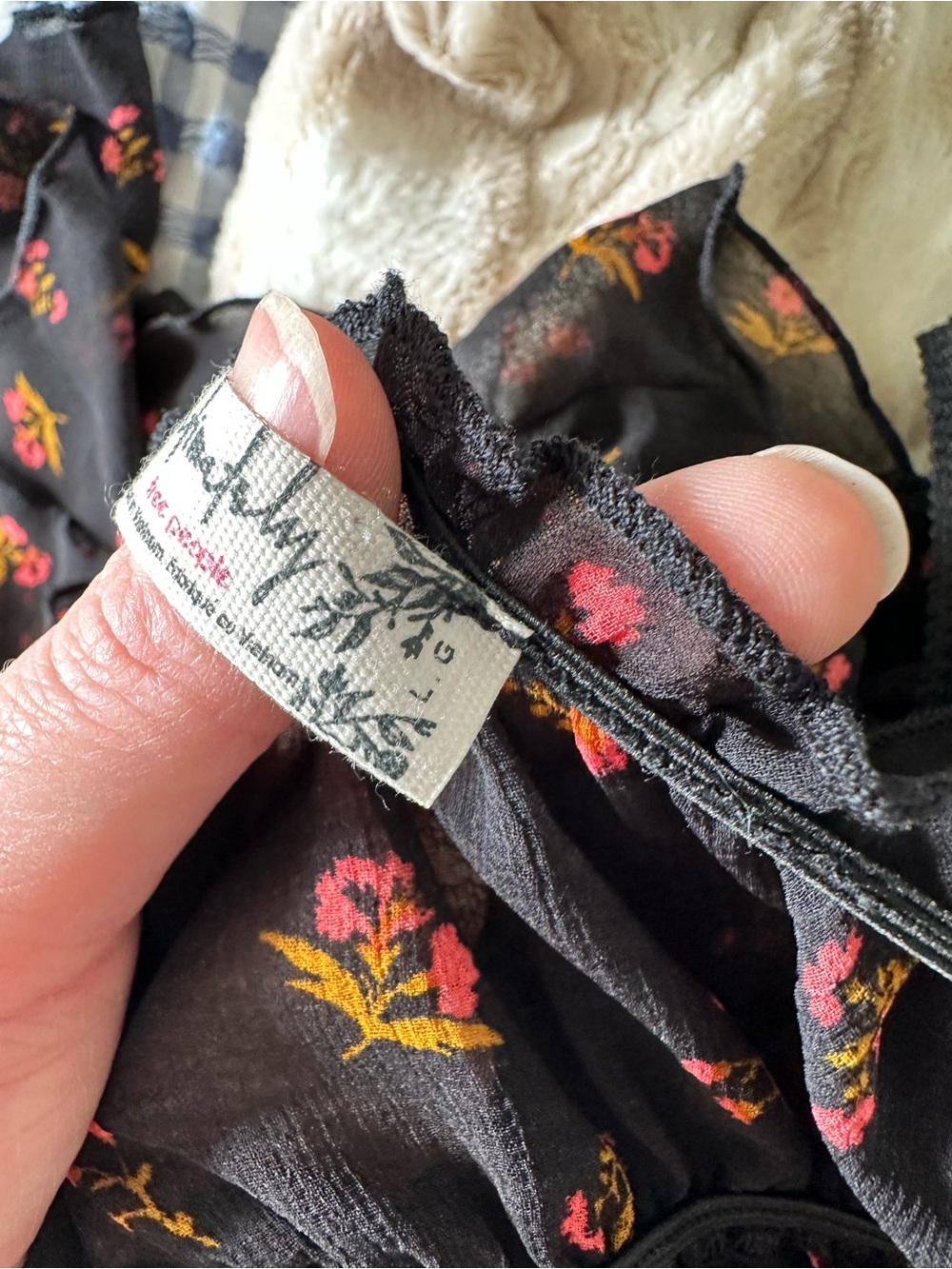 Free people Black Floral Ruffled Sheer Bodysuit - Picture 4 of 4